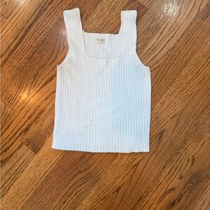 Brandy Melville White Ribbed Tank Top
